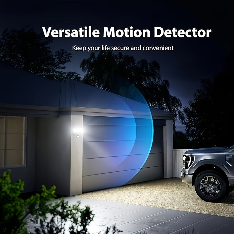 1 pieza/2 piezas 400 LED luz solar exterior de pared, con sensor de movimiento, luz LED blanca fría, luz solar de inundación, luz solar de calle de alta luminosidad, panel solar más grande, fácil de instalar, super brillante, auto NO/OFF, para porche, pa