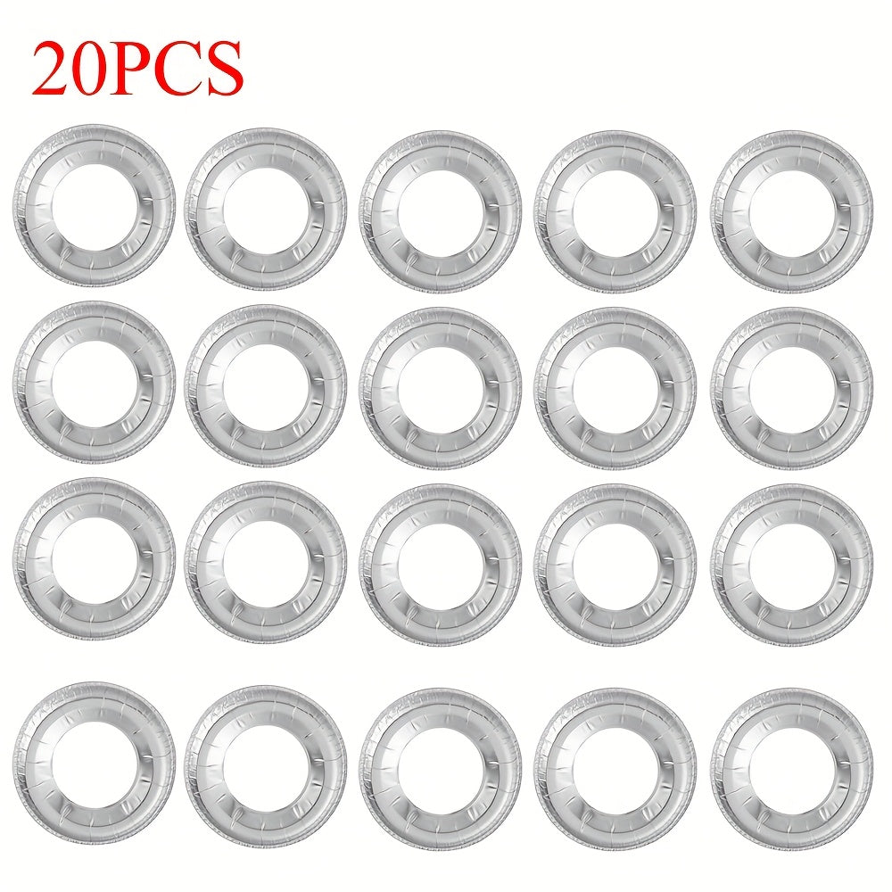 20pcs Cubiertas Desechables de Aluminio para Estufas de Fácil Limpieza - Ajustables a Estufas de Gas y Eléctricas, Mantienen la Cocina Impecable