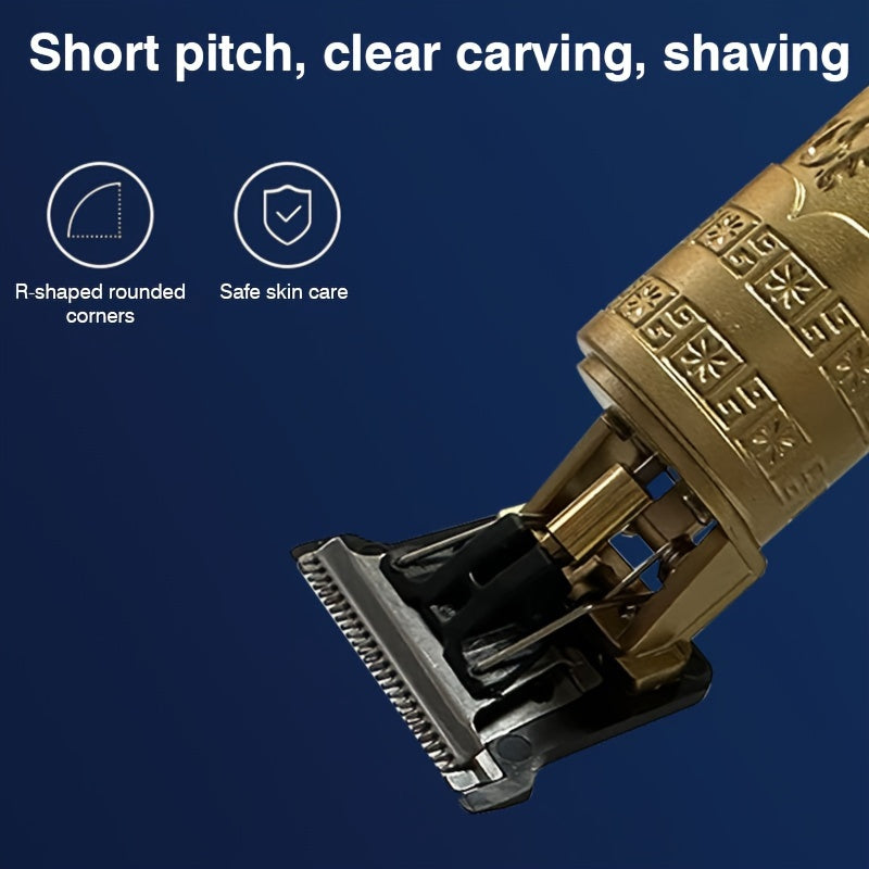 Cortadora de cabello eléctrica T9 vintage, afeitadora profesional para hombres, cabezal de cuchilla lavable, batería de litio recargable USB, cuerpo de plástico ABS, capacidad de 320 mAh