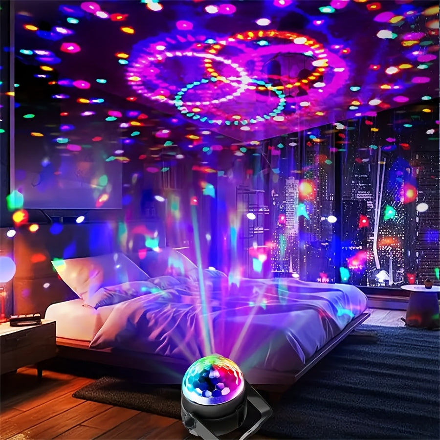 Luces LED de bola mágica para discoteca - 2 piezas, control por voz, multicolor, para escenario, con alimentación USB, control remoto inalámbrico, para hogar, KTV, bodas, estudios de baile - decoración para fiestas DJ sin batería