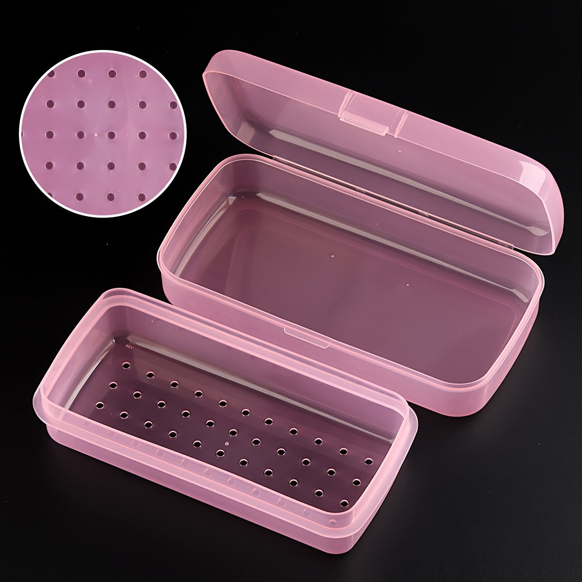 caja de almacenamiento esterilizable para herramientas de manicura, caja de limpieza plástica extraíble con filtro, caja de almacenamiento para uñas y utensilios
