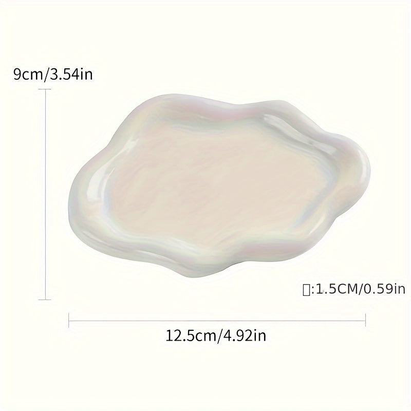 Plato decorativo de cerámica, plato con diseño de nube, plato para guardar joyas, decoración para el hogar, regalo de Navidad, regalo de Año Nuevo, regalo para hombres, regalo para mujeres