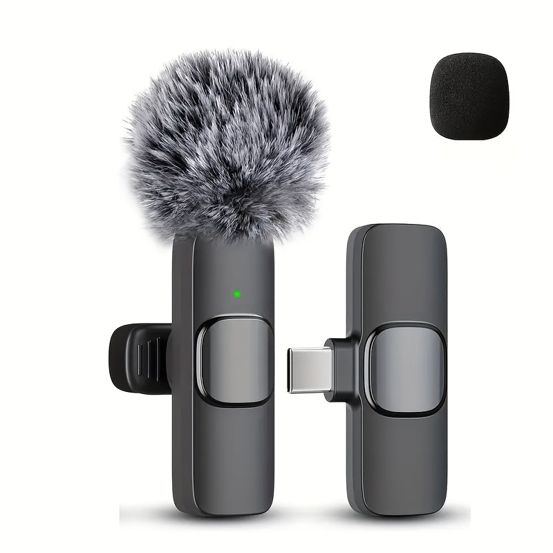 Micrófono Lavalier Inalámbrico Kouzone - Cancelación de ruido, batería de larga duración, USB Tipo C, ideal para streaming y videoconferencias, equipo de audio profesional | Comunicación sin ruido | Construcción duradera