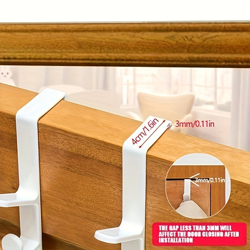 Colgador de ropa multifuncional de plástico para puerta - Organizador de almacenamiento resistente y ahorrador de espacio para dormitorio, bolsos y accesorios