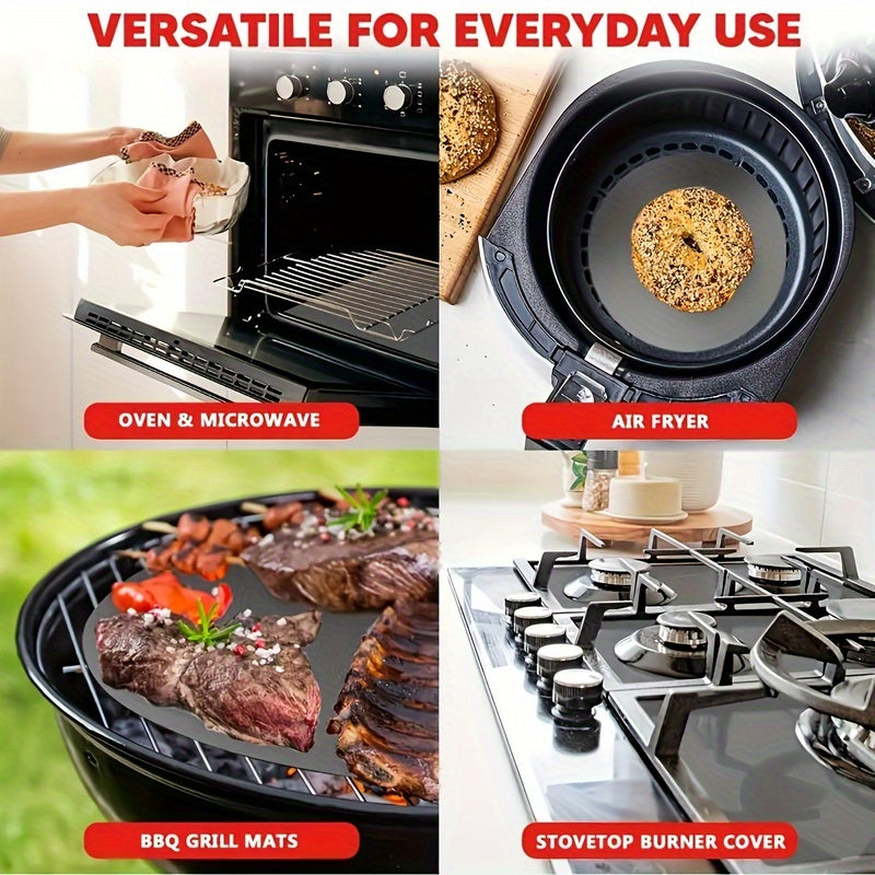 2 piezas de fundas para horno antiadherentes - Reutilizables, lavables, resistentes al calor para estufa de gas y fondo del horno, protector de cocina, limpiador de estufa, protección de estufa | Alfombrilla resistente al calor | Alfombrilla duradera par