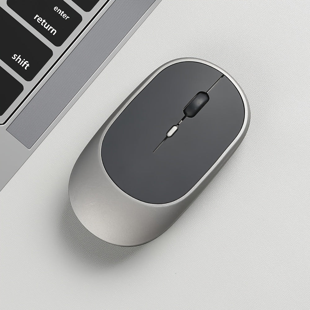 Ratón Óptico Inalámbrico de 2.4G con Receptor USB - Agarre Cómodo y Ergonómico, Sin Necesidad de Pilas, Compatible con Computadoras de Escritorio y Portátiles (Gris/Blanco/Rosa/Verde/), Accesorio para Ordenador | Diseño Ergonómico | Tecnología Óptica
