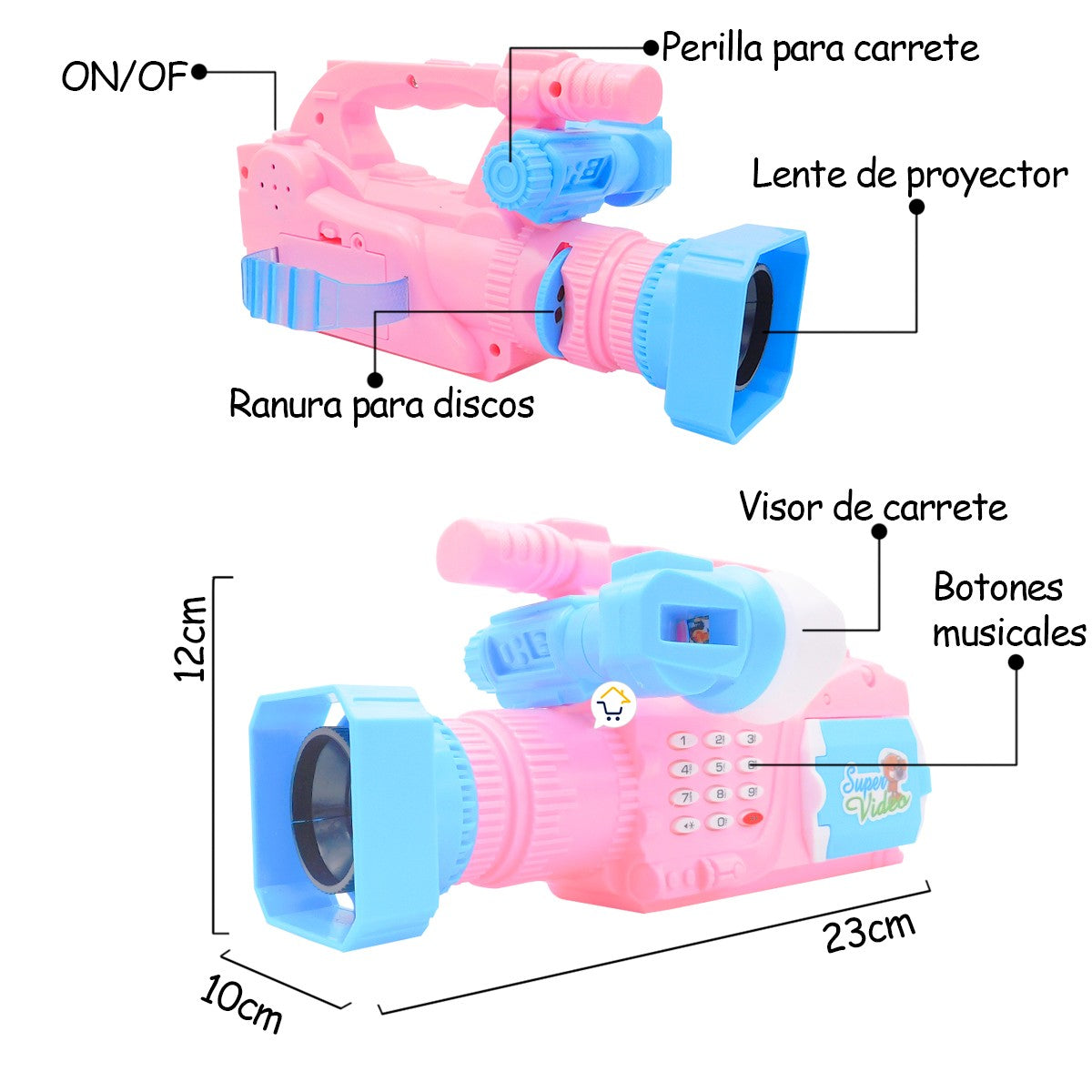 Video Cámara Proyector Didáctico Juguete Niños JYD172A1