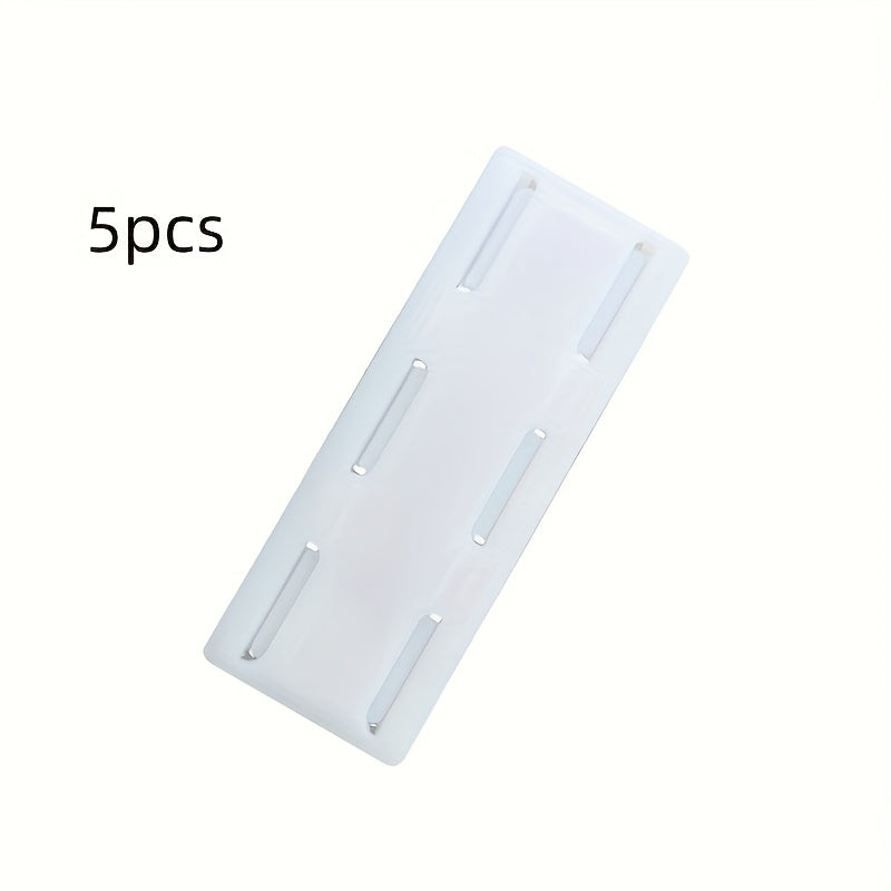 5 soportes autoadhesivos ultra resistentes para regletas, montaje en pared sin taladro con organizador de cables, remoción sin rastros y plástico duradero, ahorrador de espacio para oficina en casa, ganchos utilitarios, organizador de cables para electró