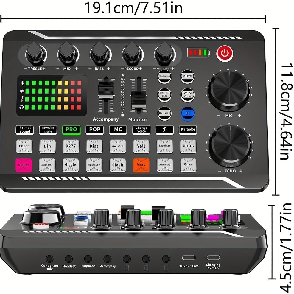 Kit de equipo para podcast, micrófono condensador BM800 con transmisión por cable (sin función inalámbrica), trípode y mezclador de sonido profesional F998 para grabación de voces, locución, transmisiones en vivo, podcast y juegos en el estudio