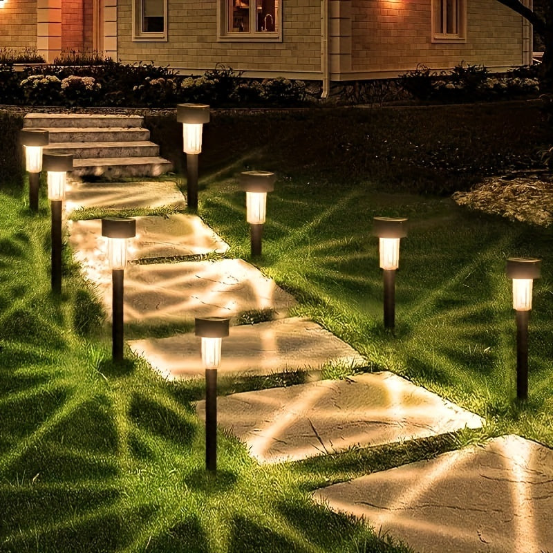 10 piezas de luces decorativas con energía solar para exteriores, luces de estaca de jardín, ideales para caminos, patios, céspedes y entradas de vehículos Regalo de Navidad