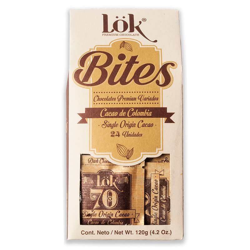 BITES DE CHOCOLATE LOK FOODS 24U 120G