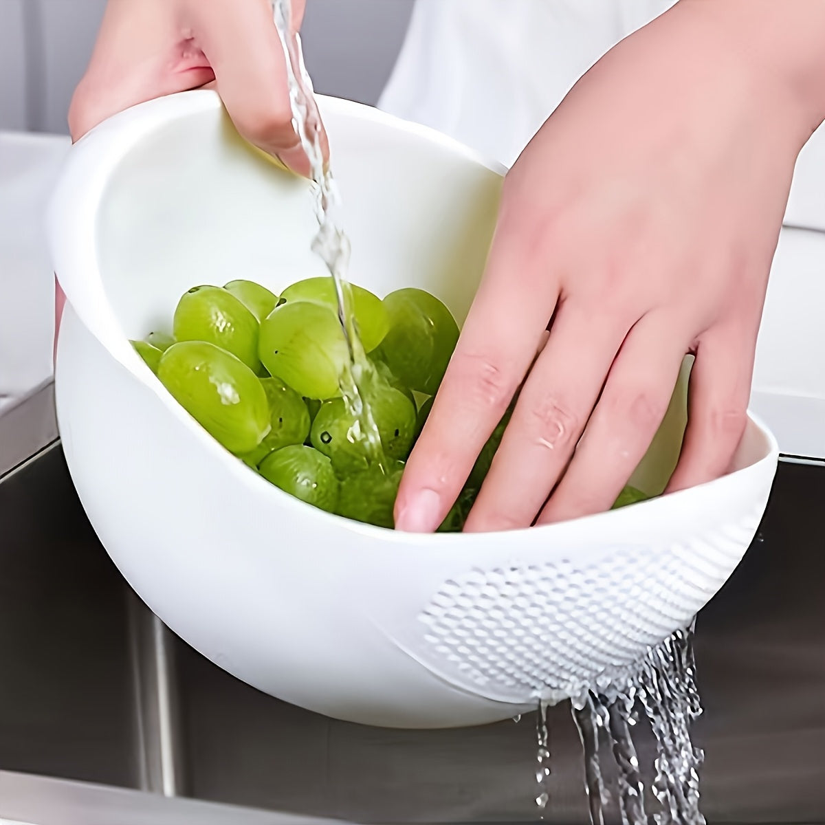 Canasta de Almacenamiento 1pc, Canasta de Lavandería Multifuncional, Cesta de Drenaje de Comida Moderna, Adecuada para Frutas, Verduras, Arroz y Granos, Caja de Almacenamiento y Armario de Cocina, Accesorios de Cocina