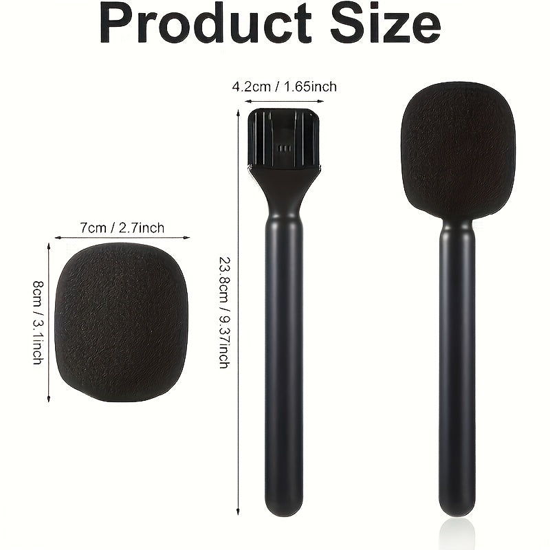 Micrófono premium con cubierta de espuma antipop, micrófono inalámbrico portátil resistente, adaptador inalámbrico para entrevistas, diseño ergonómico para el trabajo, incluye gorra para grabación fácil y producción de contenido, ideal para vlogs, entrev
