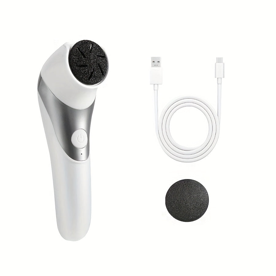 Kit portátil de eliminación eléctrica de pies USB, diseño profesional para cuidado seco y agrietado, color beige claro, fácil de usar, cabezal reemplazable, herramienta profesional para el cuidado de los pies, regalo ideal para mudanzas, Halloween o Acci