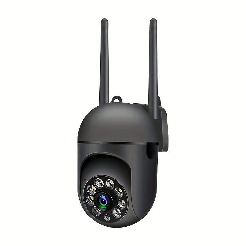 OURLIFE Cámara de Seguridad Exterior con Detección de Humanos/Mascotas, 1080P HD WiFi, Pan-Tilt, Audio Bidireccional, Alertas de Movimiento, Alimentación USB, Visión Nocturna, Inalámbrica IP, para Hogar/Negocio/Oficina, Monitoreo de Mascotas, Diseño de A