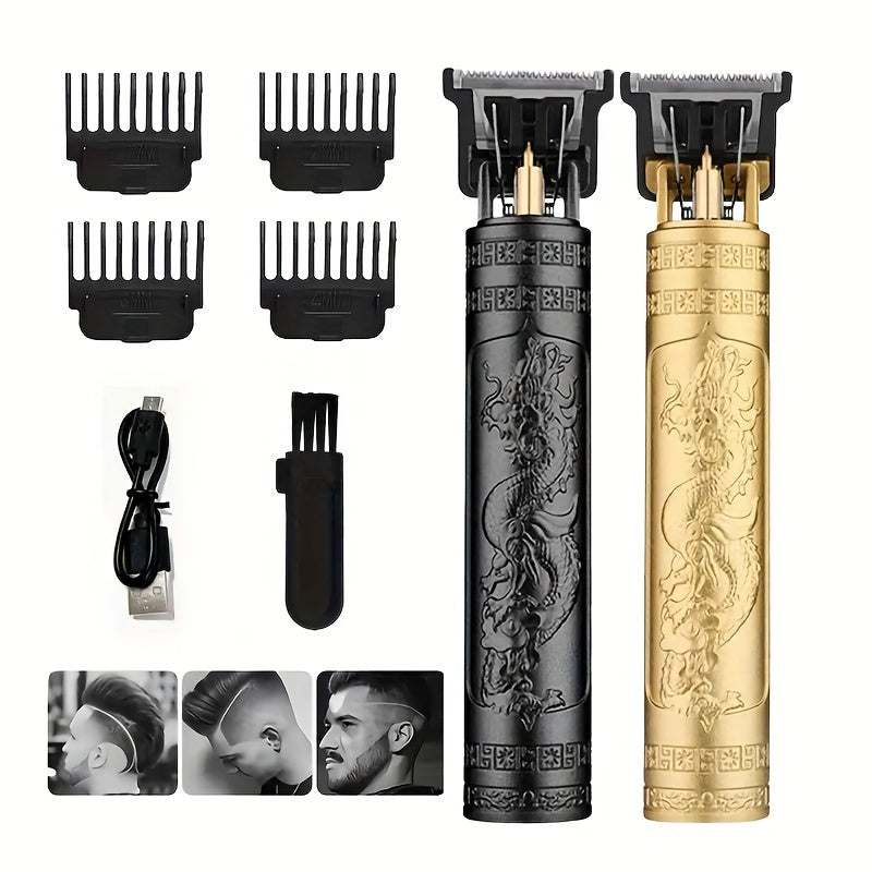 Cortadora de cabello eléctrica T9 vintage, afeitadora profesional para hombres, cabezal de cuchilla lavable, batería de litio recargable USB, cuerpo de plástico ABS, capacidad de 320 mAh