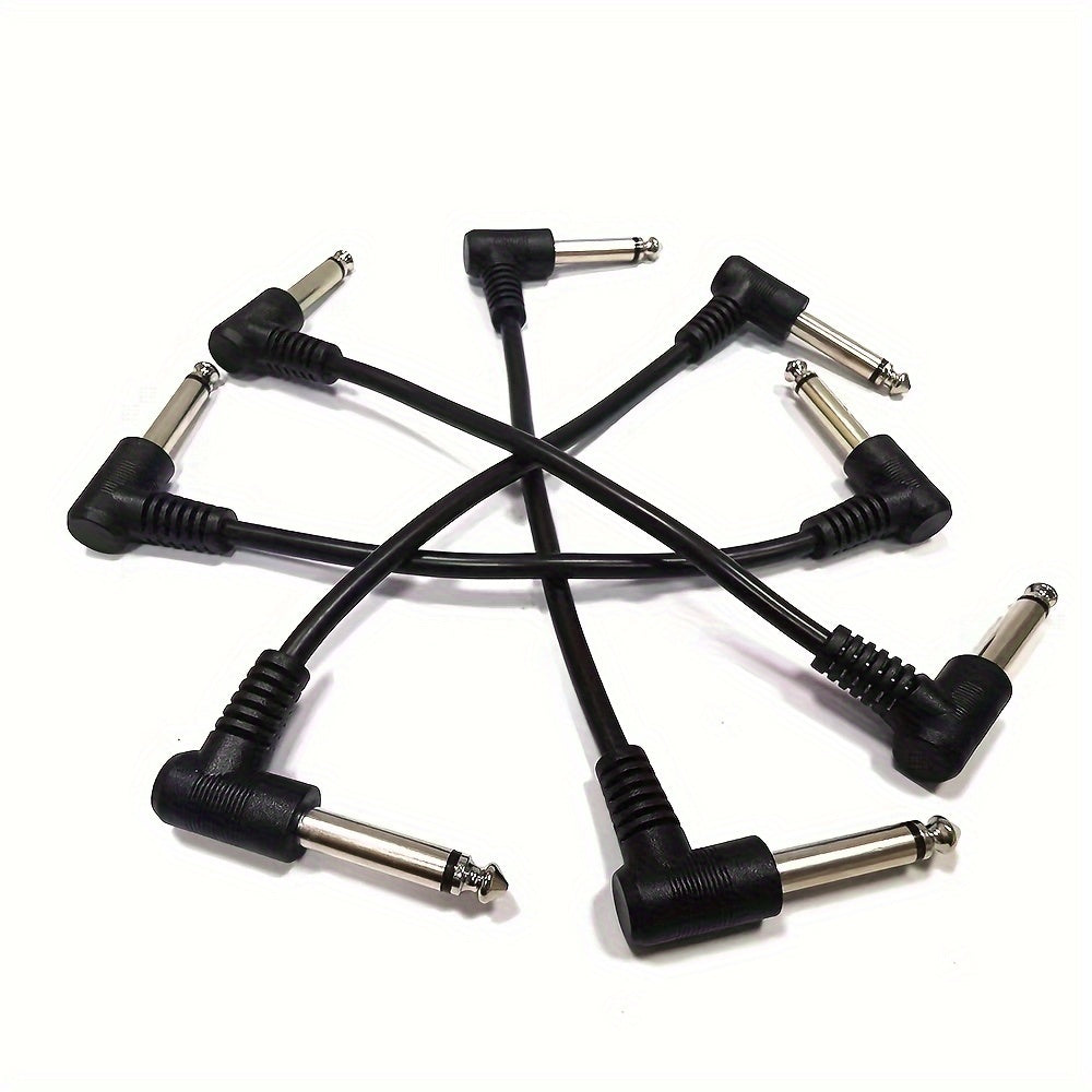 Cable de conexión para guitarra LUTREE de 6.35 pulgadas con conectores TS de 1/4", ideal para efectos de audio y pedales de guitarra, diseño redondo, construcción duradera