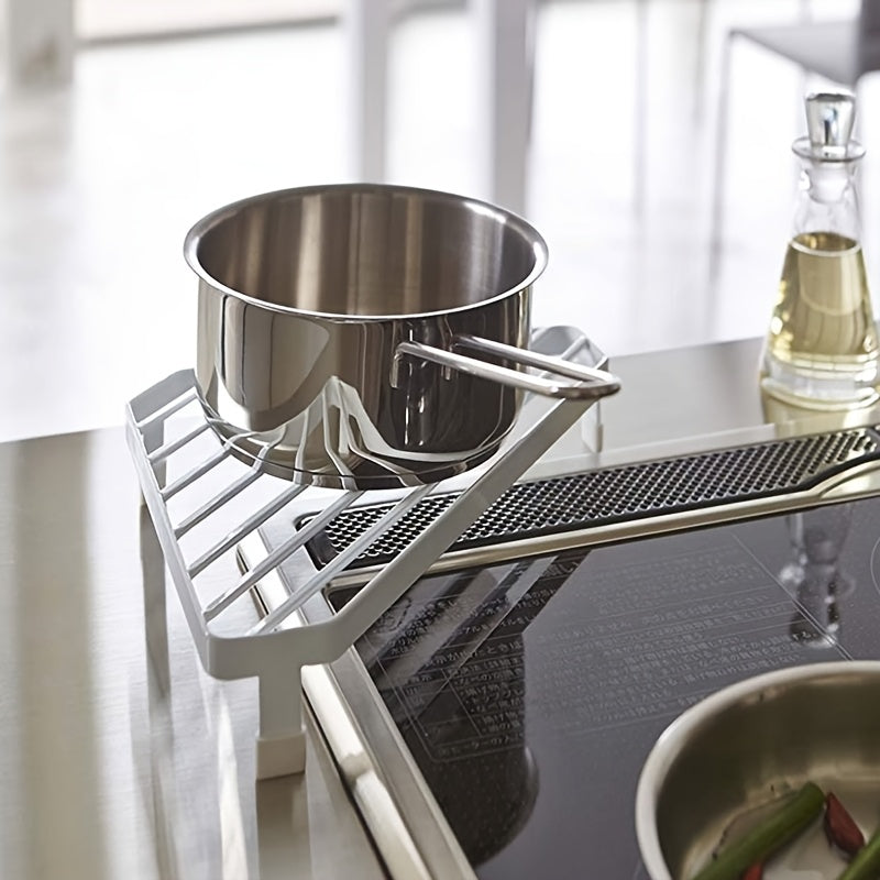 1/2 piezas de estante triangular anti-escaldaduras para encimera de cocina y esquina de pared - soporte aislado para ollas, colgador para secar platos, organizador de almacenamiento de estufa - accesorio de cocina