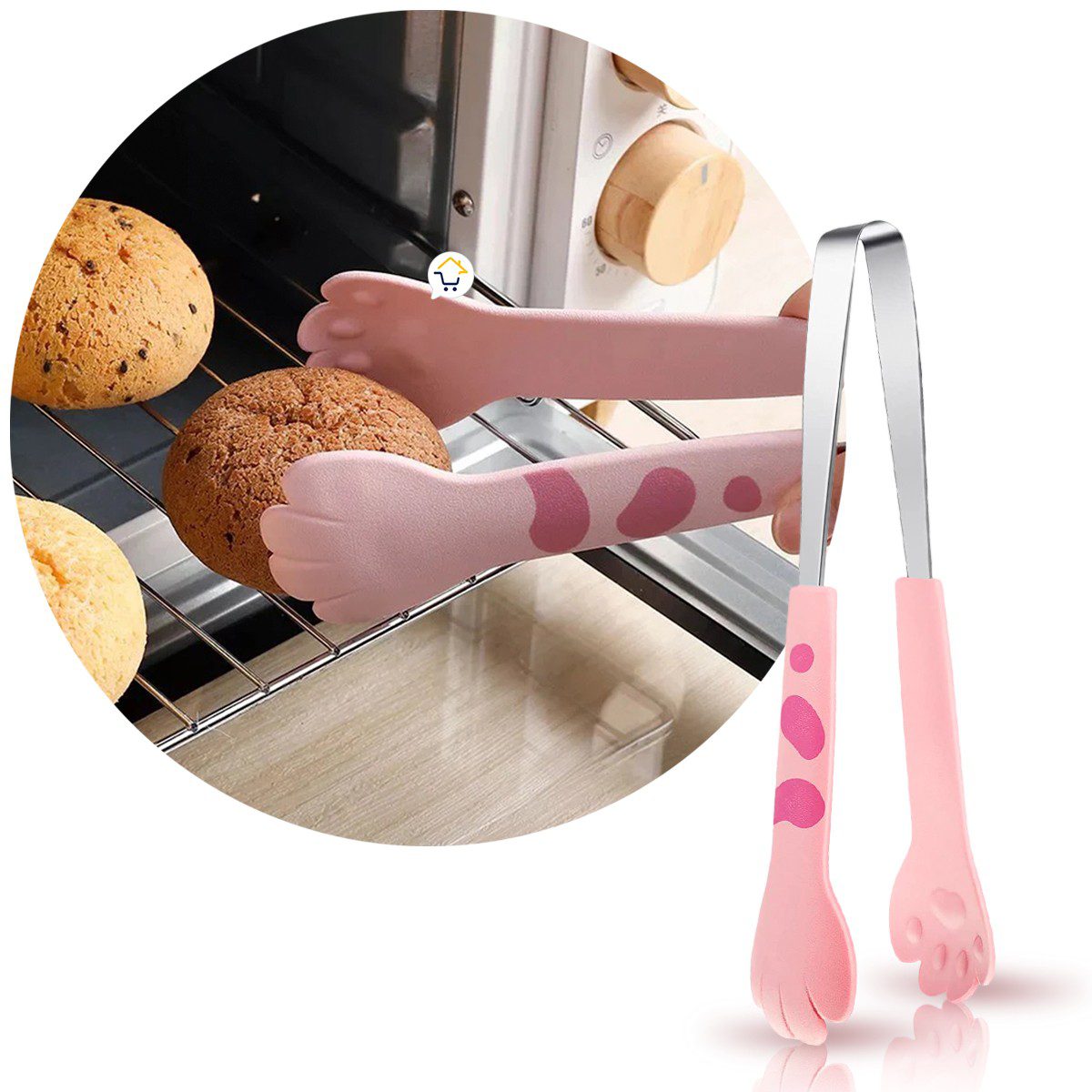 Pinza De Cocina Para Alimentos Patitas Gatito Horneado Asado 23COCI