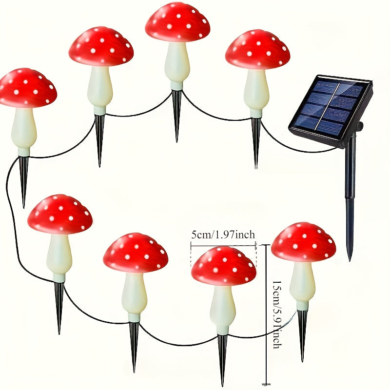 Luces solares en forma de hongo, 8/12/20 piezas, 8 modos para decoración de jardín exterior, iluminación para camping y festivales, decoración para caminos de césped, candelabros para fiestas, iluminación exterior para RV