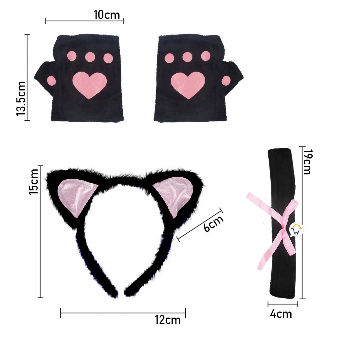 Kit Accesorios Gata Disfraz Halloween Fiesta Disfraces FS9019