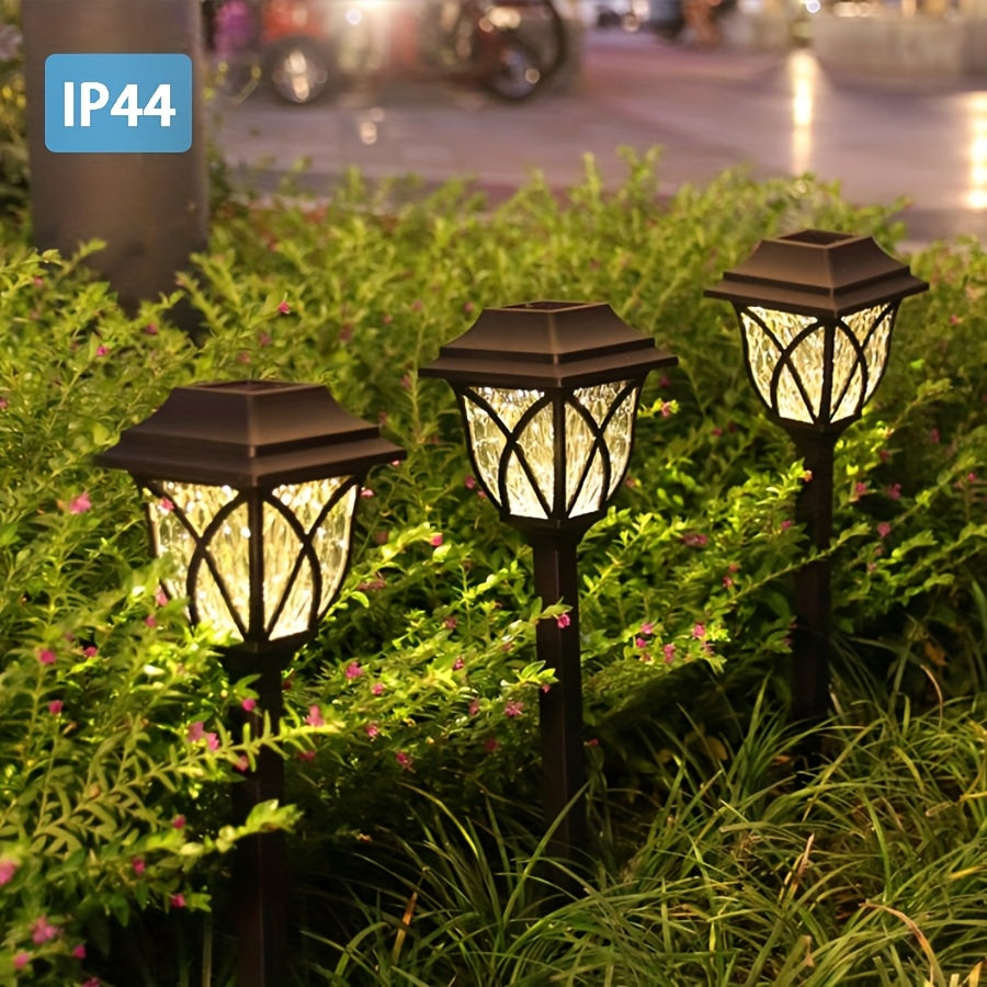 Luces de jardín solares al aire libre, paquete de 8, iluminación de sendero LED, alimentada por energía solar, material PP, color único, batería solar, sin componentes electrónicos, tensión de funcionamiento ≤36V