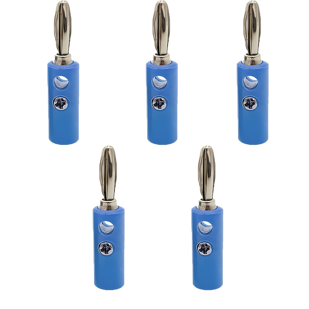 5 unidades Fijadas con Tornillos Soldadura Libre Conector de Cable de Altavoz de Plátano con Baño de Oro de 4mm Plátano de Altavoz de Linterna Fijado con Tornillos de Sujeción