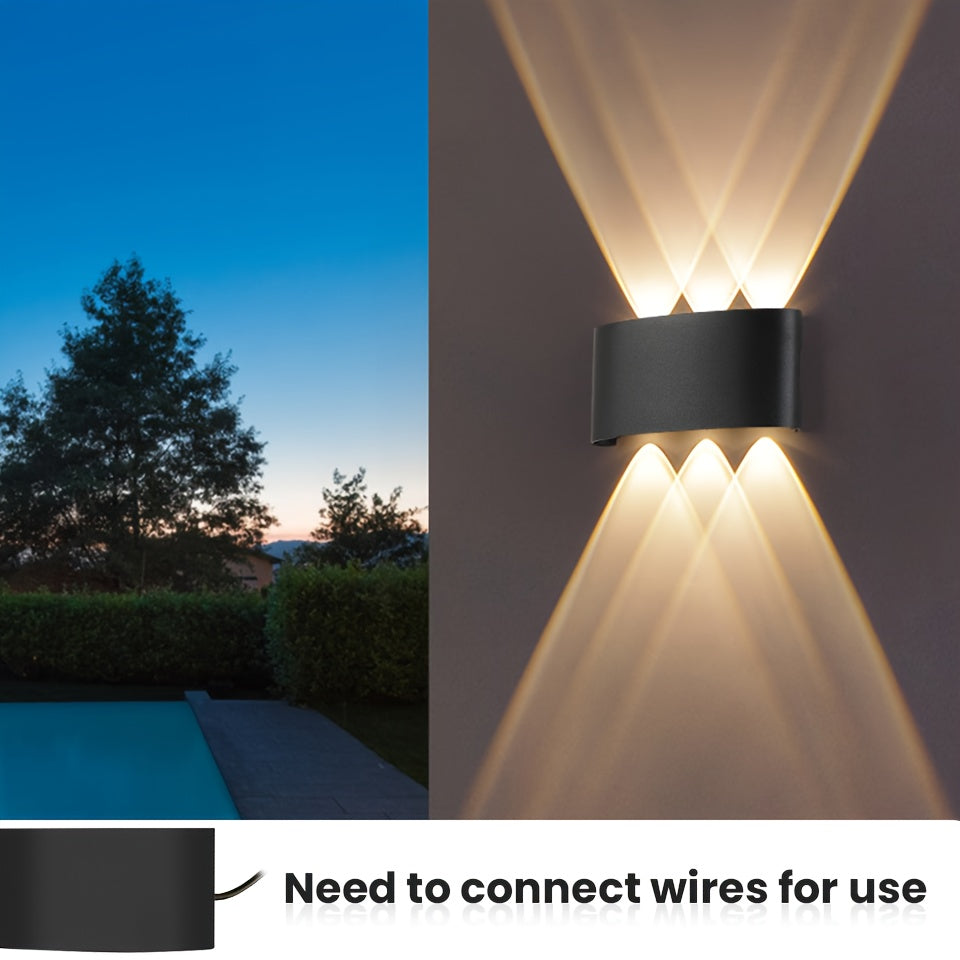 Pack de 2 Luces de Pared LED Modernas 6W 85-265V Alta Calidad, Montaje Semienterrado en Plástico ABS con Herrajes, 3 Temperaturas de Color (Blanco Frío/Cálido/Natural) - Iluminación de Pared Arriba y Abajo para Hogar, Escaleras, Dormitorio, Baño, Ilumina