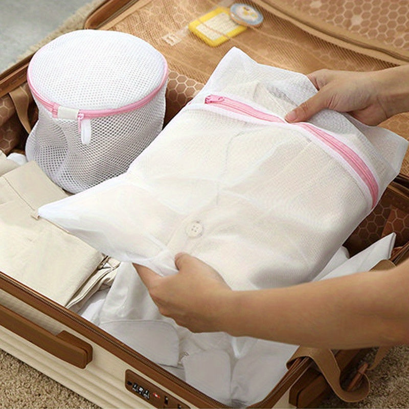 4 bolsas de malla para ropa resistentes de poliéster con cierre de cremallera segura, bolsas de lavado para prendas delicadas, ropa interior, ropa - lavable a máquina, varios tamaños para lavadoras estándar, protector de prendas, diseño compacto, constru