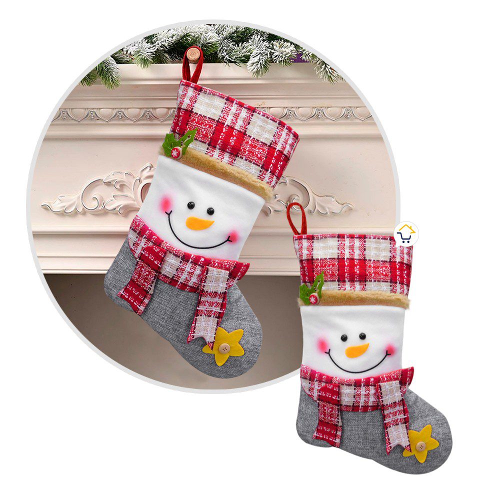 Bota Navideña Media Roja Decoración Navidad Colgante HH006