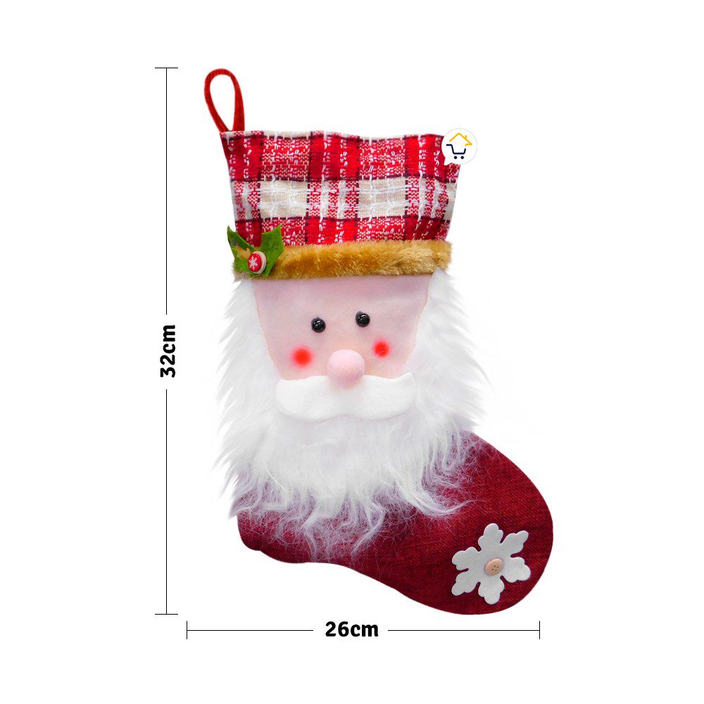 Bota Navideña Media Roja Decoración Navidad Colgante HH006