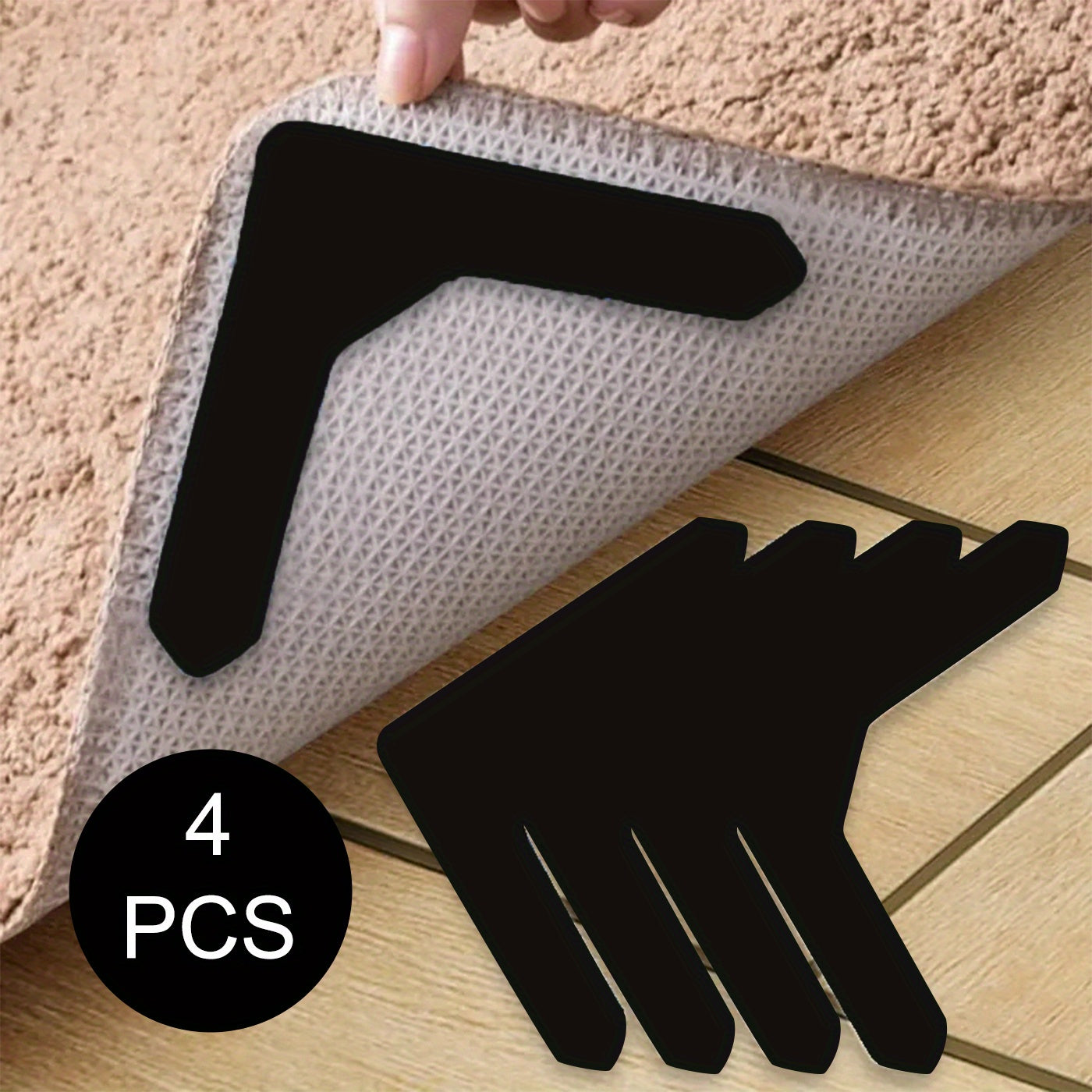 Pegatinas para Alfombras de Alta Calidad Antideslizantes y Anti-taladro Adecuadas para Salón, Comedor y Baño, Evitan que las Alfombras se Muevan y se Enrollen los Bordes
