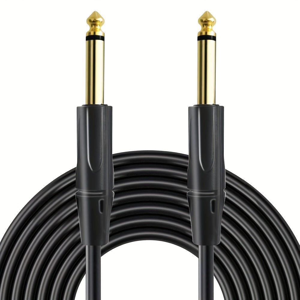 Cable de conexión para altavoz de guitarra de 6.35 mm, macho a macho, con reducción de ruido, núcleo de cobre libre de oxígeno de alta fidelidad, doble blindaje, ideal para conectar guitarras eléctricas, teclados, altavoces y micrófonos. Perfecto para re