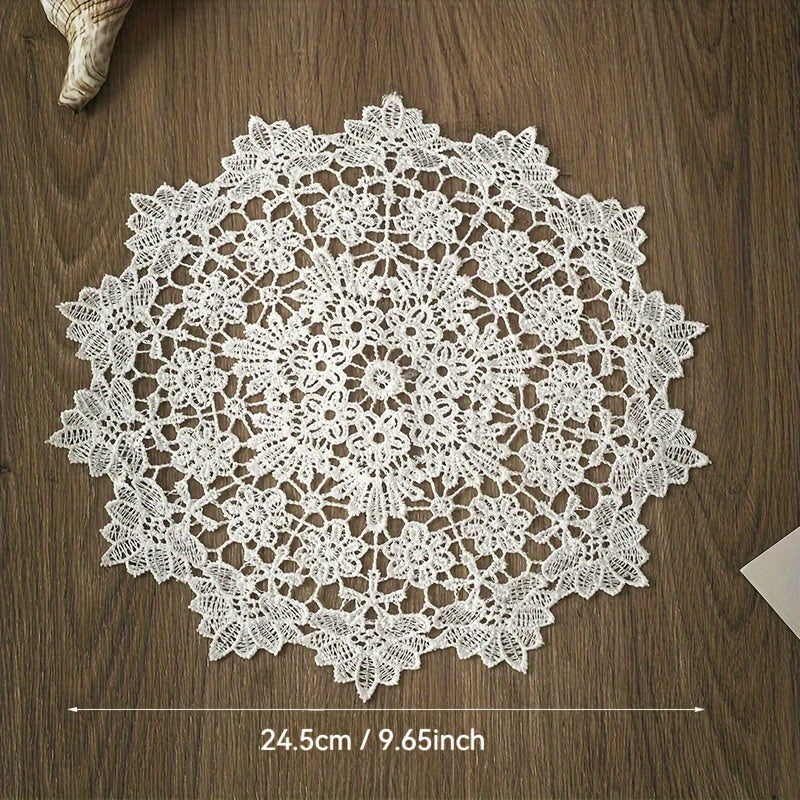 Mantel de Estilo Vintage Chic para Mesas de TV - Perfecto para Decoración del Hogar, Regalo Ideal para Navidad, Halloween, Acción de Gracias | Poliéster Duradero, Blanco