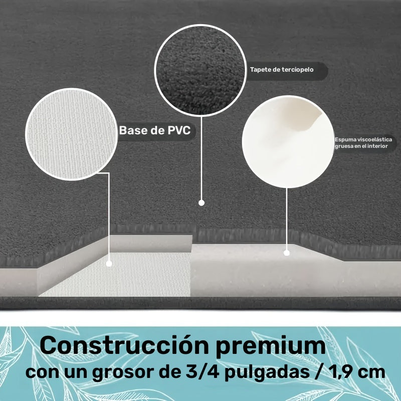 Alfombra de baño suave y cómoda con memoria, antideslizante y absorbente, lavable a máquina, mezcla de poliéster y PVC, color vibrante, 400gsm, 1.2cm de grosor, forma rectangular, tejido trenzado, fácil de limpiar, tapete para baño