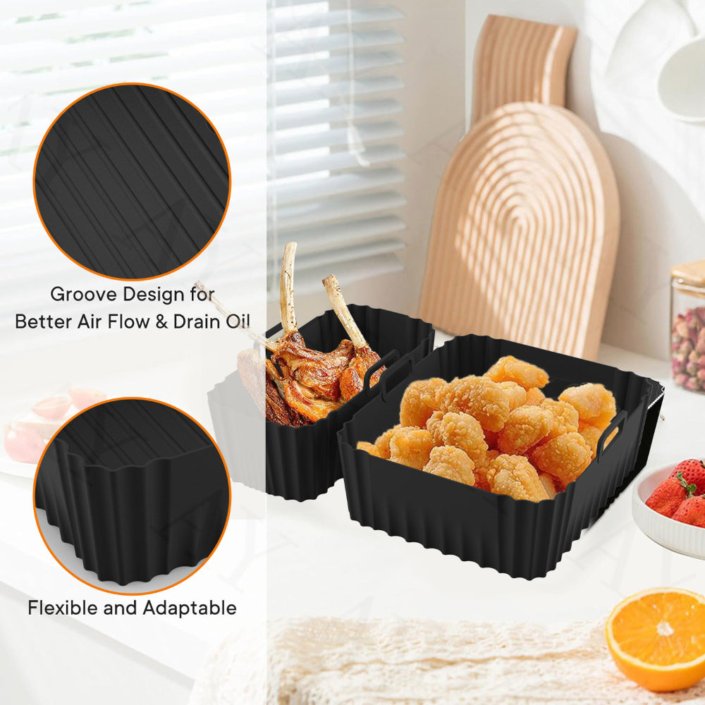 Revestimiento de Silicona para Freidora de Aire Tefal Ey901840, Tower T17099, Salter EK5729, Bandeja Reutilizable para Horno Lakeland, Bandeja de Silicona Antiadherente para Parrilla