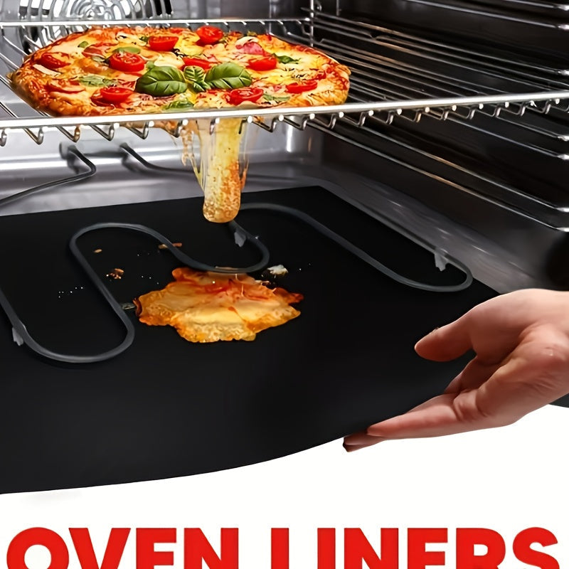 2 piezas de fundas para horno antiadherentes - Reutilizables, lavables, resistentes al calor para estufa de gas y fondo del horno, protector de cocina, limpiador de estufa, protección de estufa | Alfombrilla resistente al calor | Alfombrilla duradera par