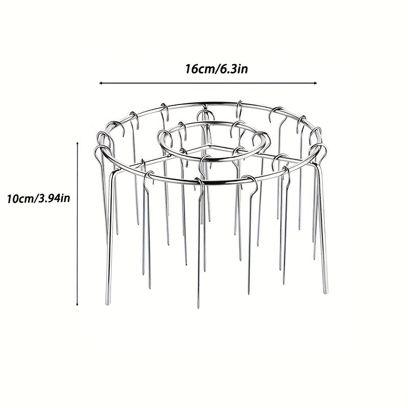 1 Juego de 24 piezas de pinchos de acero inoxidable para freidora de aire, DIY BBQ, para carne y verduras, compatible con freidora de aire de 3.5qt-5.5qt, horno y olla a presión, sin necesidad de voltear, accesorio para freidora