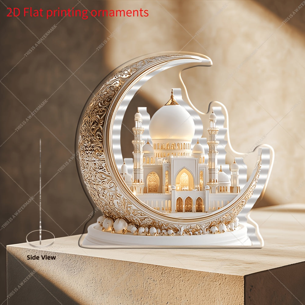 2D Plano, Estilo Bohemio, Mosquetero de Acetato, Adorno - Decoración Multifuncional para Hogar, Oficina, Dormitorio y Cafetería | Tema Religioso de Ramadán