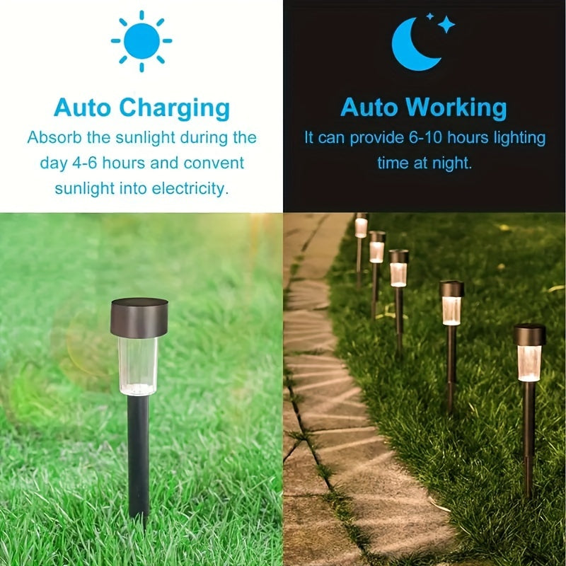 10 piezas de luces decorativas con energía solar para exteriores, luces de estaca de jardín, ideales para caminos, patios, céspedes y entradas de vehículos Regalo de Navidad