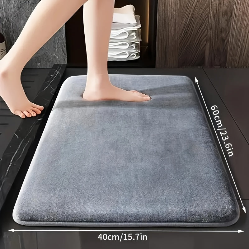 1 alfombra de baño de felpa coral de lujo, antideslizante, suave, de secado rápido y absorbente, tejida, con diseño geométrico, solo lavado a mano, accesorio rectangular para baño de poliéster