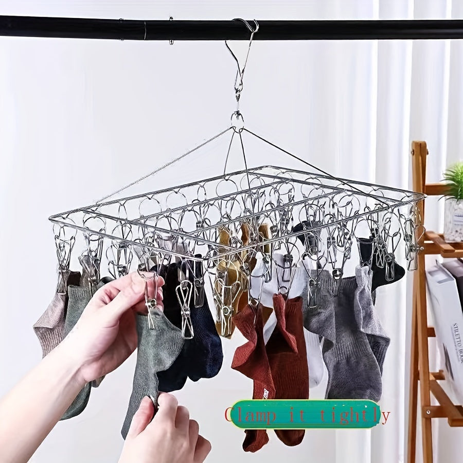 20 Piezas de Ganchos Giratorios para Ropa con Bloqueo Antiviento - Clips Desmontables Resistentes, Diseño Ahorrador de Espacio, Acabado Metálico Elegante, Colgadores Duraderos para Uso en Interiores/Exteriores, Secado de Prendas, Perchas para Ropa