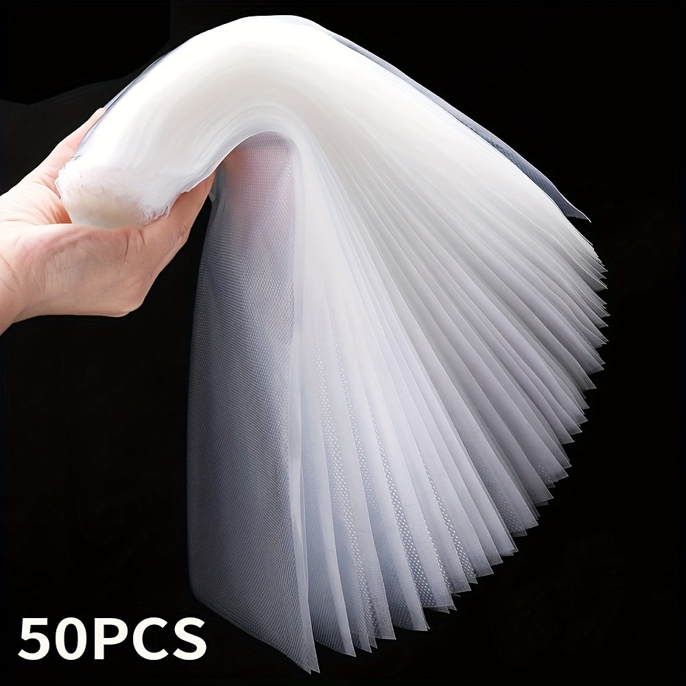 Paquete de 50 Bolsas para Sellado al Vacío Manuales SaengQ - Bolsas de Almacenamiento de Plástico Duraderas para Conservación de Alimentos Frescos, Organización Ahorradora de Espacio en Cocina y Despensa (50 Unidades), Diseño de Bolsa Plegada | Sello de