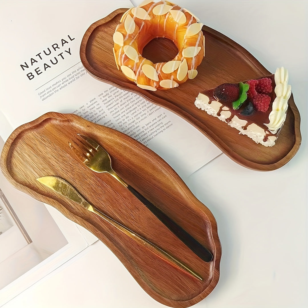 Bandeja de Servir de Madera con Nube Arcoíris Chic - Versátil para Postres, Frutas, Snacks y Bebidas - Perfecta para Navidad, Halloween y Fiestas