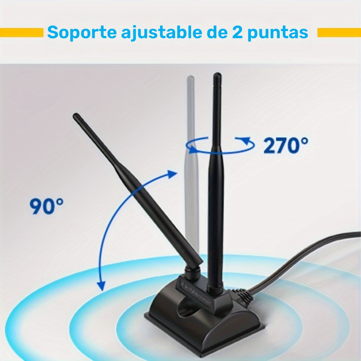 Antena de WiFi 6 6E de triple banda de 6dBi 2,4 GHz + 5 GHz con base magnética para router de WiFi 6 6E, computadora de escritorio con tarjeta WiFi 6E PCI-E y placa base para juegos de WiFi