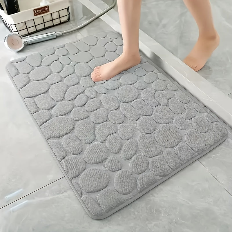 Alfombra de baño de felpa coral tejida plana, suave, de perfil bajo, con respaldo antideslizante de PVC, lavable a máquina, rectangular, 450 gramos por metro cuadrado: una alfombra de baño súper suave y absorbente para comodidad y estilo