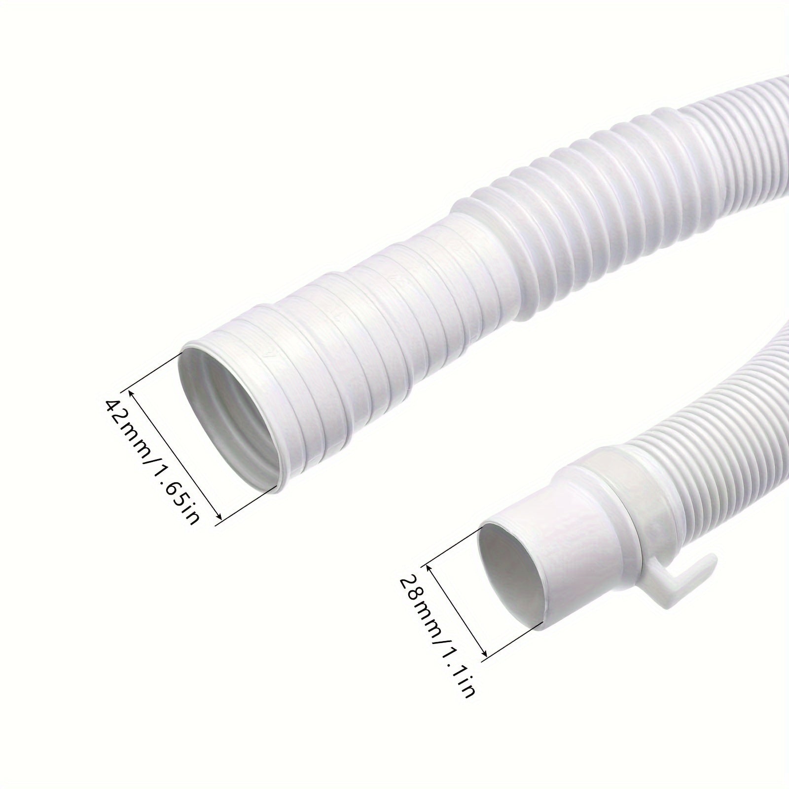 Manguera de Drenaje Flexible para Lavadora Blanca - Plástico Duradero, Accesorio Esencial para Electrodomésticos
