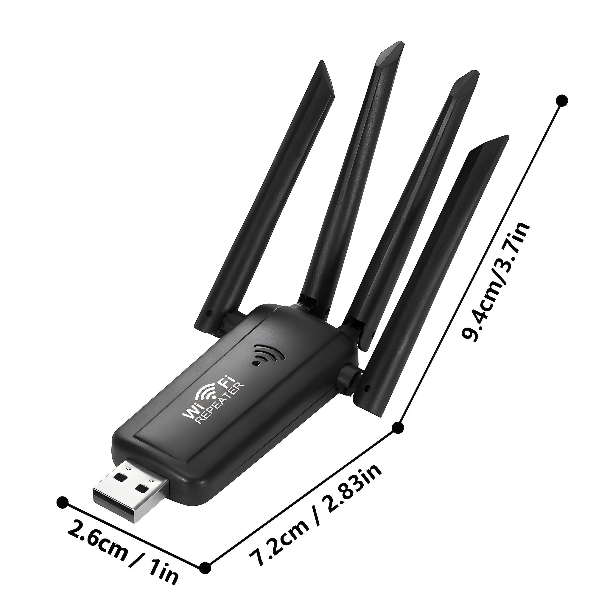 Repetidor inalámbrico USB con 4 amplificadores de señal de antena, adecuado para extender la cobertura de toda la casa, viene con puerto Ethernet para conexiones de red, admite múltiples conexiones de dispositivos, roaming ininterrumpido para hogar y ofi