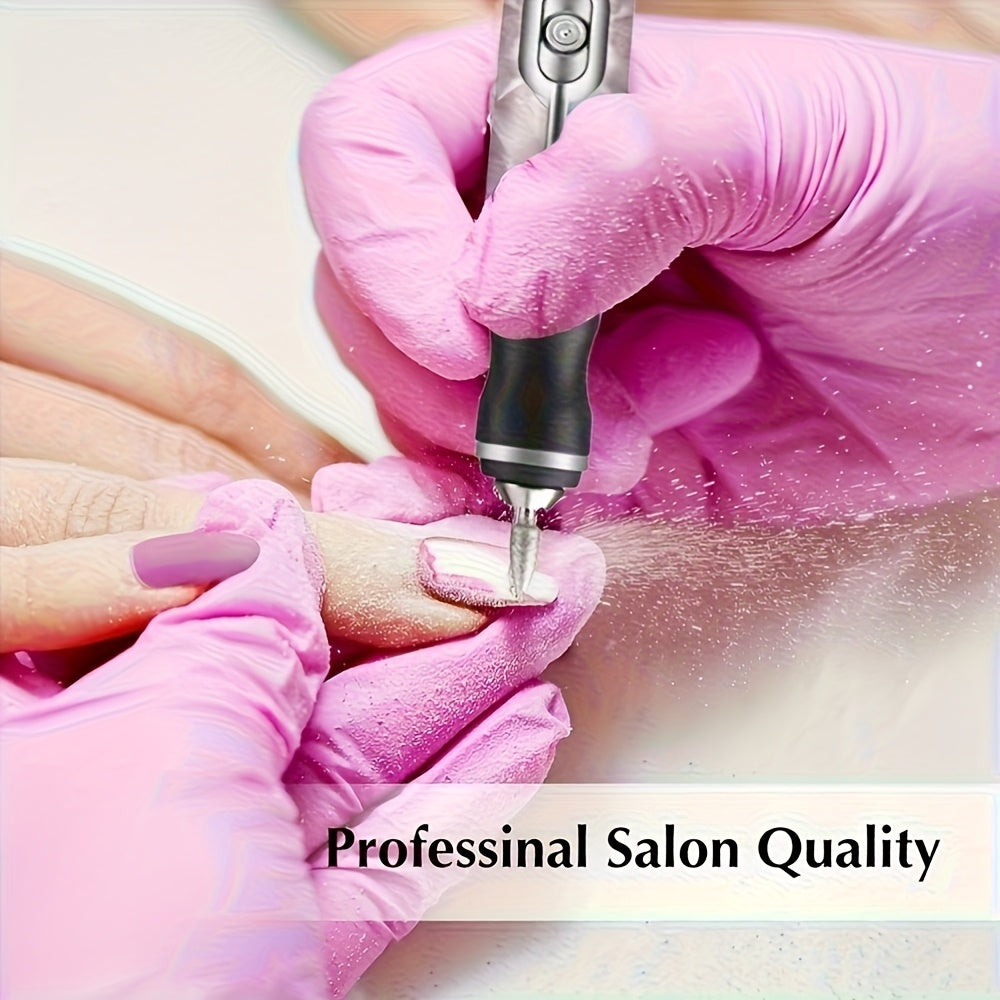Kit Profesional de Taladro Eléctrico para Uñas con 12 Cabezales y 6 Bandas de Lijado, Control de 4 Velocidades para Manicura y Pedicura