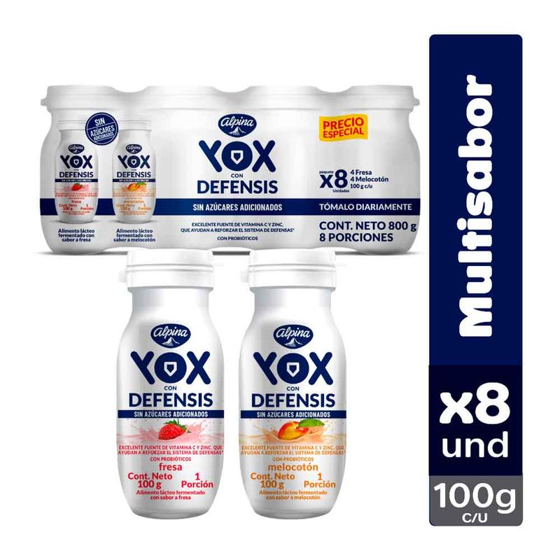 YOX ALPINA 8U 800G S/AZUCAR MULTISABOR